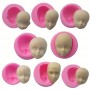 Silicone Mould Doll Faces 8pc