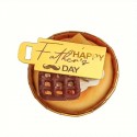 Acrylic Topper Rectangle Fathers Day Gold 1pc