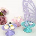 Scalloped Plastic Cake Stand - Purple