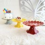 Cake Stand Scalloped Plastic Grey