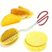 Taco Shaped Deep Fryer Tongs Stainless Steel