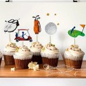 Cake Top Budget Cardboard Golf Themed 6pc