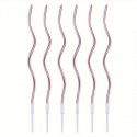 Candles Twisty Spiral Rose Gold 6pc