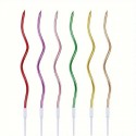 Candles Twisty Spiral Metallic Multi 6pc