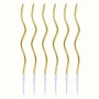 Candles Twisty Spiral Gold 6pc