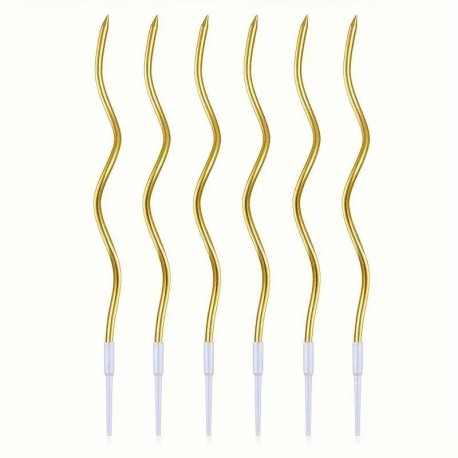 Candles Twisty Spiral Gold 6pc