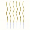 Candles Twisty Spiral Gold 6pc