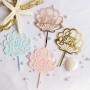 Cake Topper Happy Bday Seashell Gold