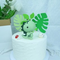 Cake Topper Green Cute Dinosaur 6pc