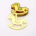 Acrylic Cake Topper Rocking Horse Gold 1pc