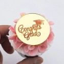 Acrylic Cake Topper Congrats Grad Gold 1pc