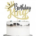 Cake Topper Birthday King Black Gold 1pc