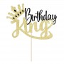 Cake Topper Birthday King Black Gold 1pc