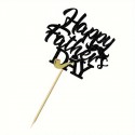 Cake Topper Happy Fathers Day with mow Black