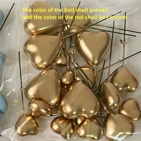 Cake Topper Hearts 20pcs Gold