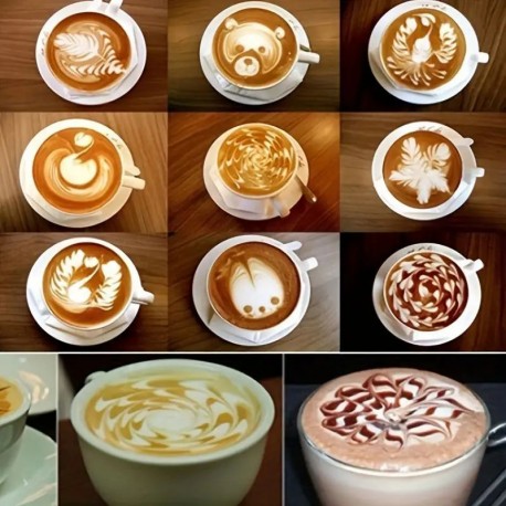 Coffee Art Stencils 16pcs Asstd