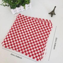 Greeseproof Paper Check Red 20x20cm 50pc