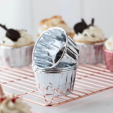 Foil Tulip Muffin Cups 50pc Silver