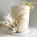 Cake Topper Pampas Dried Flower Arrangement - Natural/Pink Tones