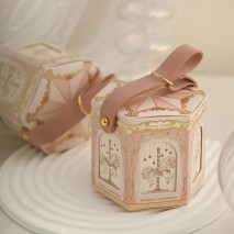 Carousel Treat Box 9x8cm Pink