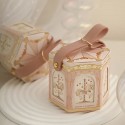 Carousel Design Treat Box 9cm x 8cm  Pink 1pc