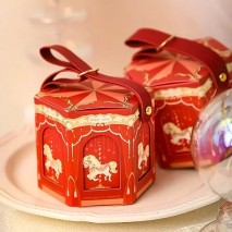 Carousel Treat Box 9x8cm Red