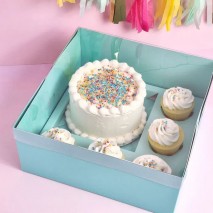 Cake Craft Bento 5 Hole Cupcake & Cake Box - Blue 10x10x5inch