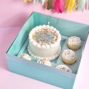 Cake Craft Bento 5 Hole Cupcake & Cake Box - Blue 10x10x5inch