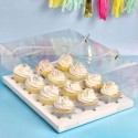 Cake Craft Clear Plastic Cupcake Box with Handles 12 Hole