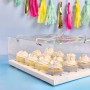 Cake Craft Clear Plastic Cupcake Box with Handles 12 Hole