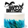 Cake Topper Dragon Black Fei Long