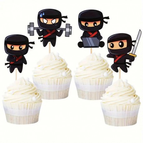 Cake Topper Ninja Asstd 12pc