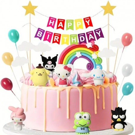 Cake Topper Sanrio Cute Anime 7pc