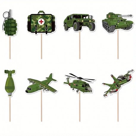 Cake Topper Military Themed 16pc