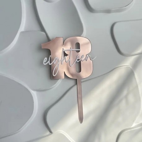 Cake Topper Rose Gold base 18 Eighteen