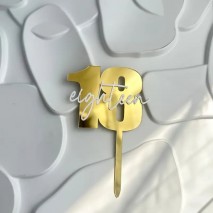 Cake Topper Gold base 18 Eighteen