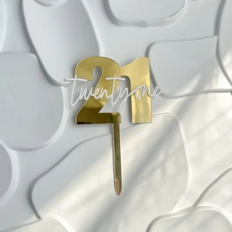 Cake Topper Gold base 21 Twenty one