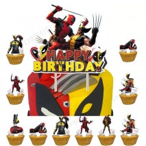 Cake Top Deadpool & Wolverine 16x14.6cm