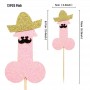 Glitter Pink Willy Cake Topper 10pcs