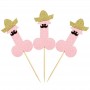 Glitter Pink Willy Cake Topper 10pcs