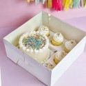 Cake Craft Bento 5 Hole Cupcake & Cake Box - White 10x10x5inch