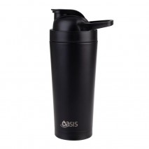 Oasis Dbl Wall Protein Shaker 700ml Blk