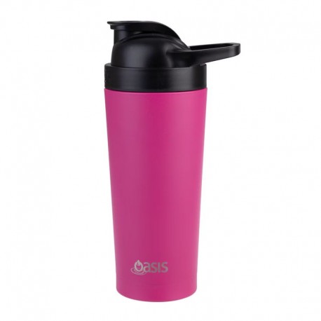 Oasis Dbl Wall Protein Shaker 700ml Fusc