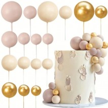 Cake Topper Balls 17pc 3 tone Nudes