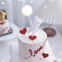 Cake Topper White Teddy w Light