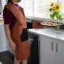 Selby Oven Mitt 34x15 Ginger & Black