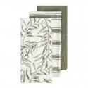 Eucalyptus Tea Towel 3pk Ivory & Forest