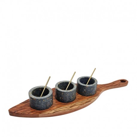 Terra Serve Brd w Condiment Bowls/Spoons