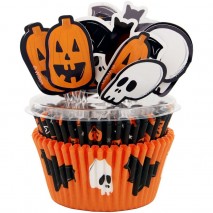 Wilton Skull, Bat & Pumpkin Halloween Cupcake Kit - 72 piece