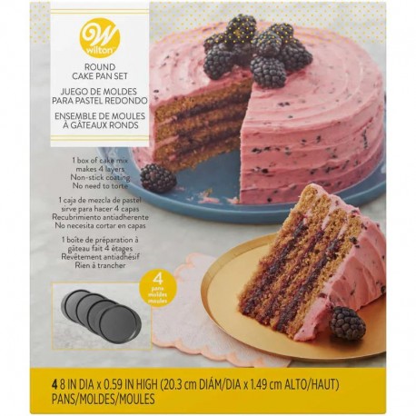 Wilton Round Cake Pan Set - 4 x 8 inch pans